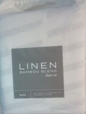 Linden Linen Bamboo Blend Sheet Set NWT $289.99 White 3 Piece Twin